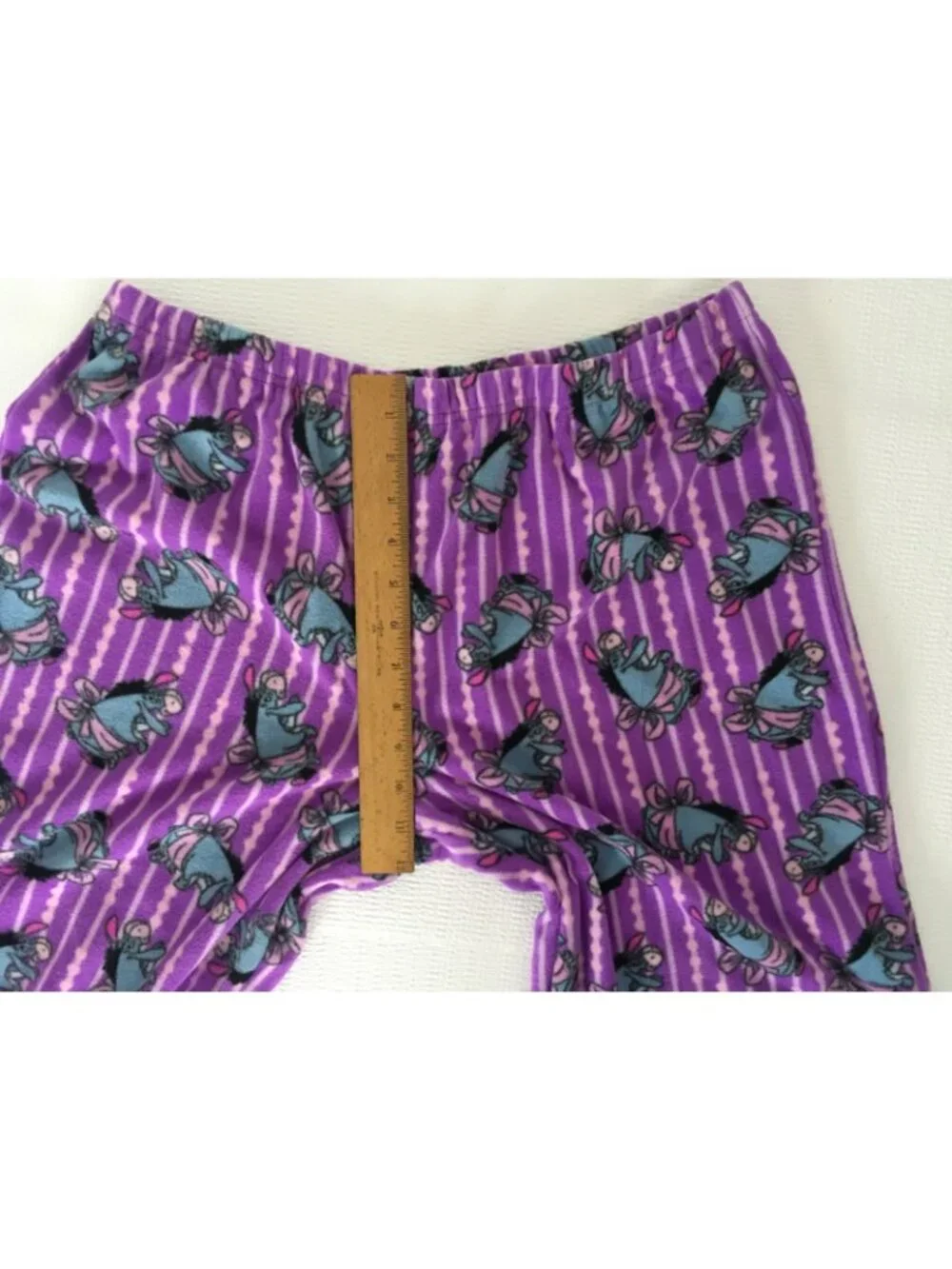 Disney Pajama Bottoms Size XL 2 Shades of Purple Stripe with Blue Eeyore - Picture 11 of 14